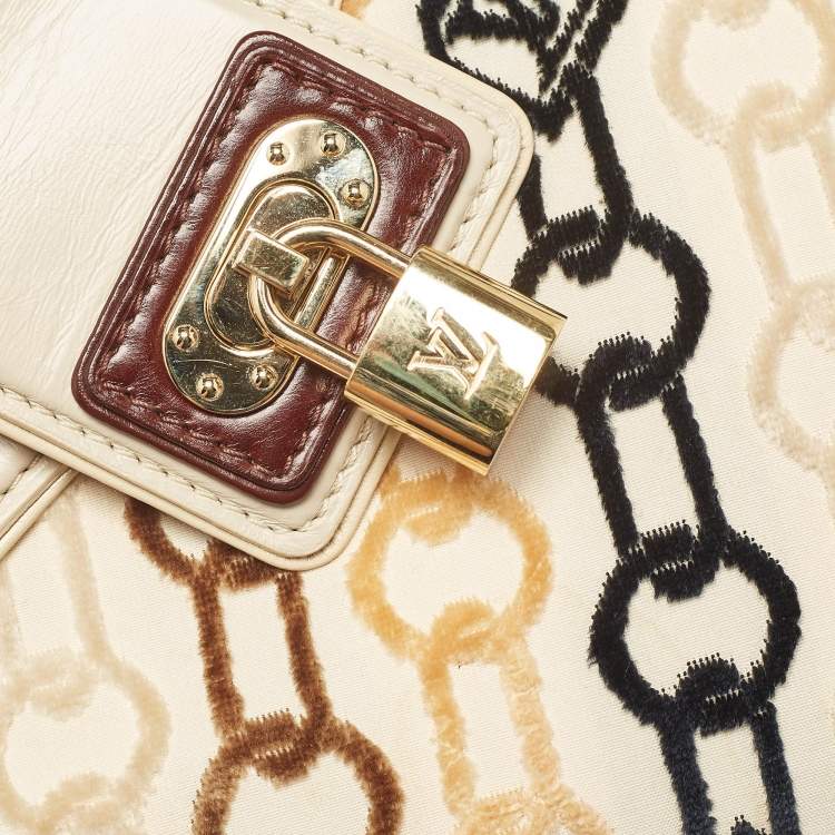 Pre Owned Louis Vuitton Black/Beige Velvet Chains Dolly Bag