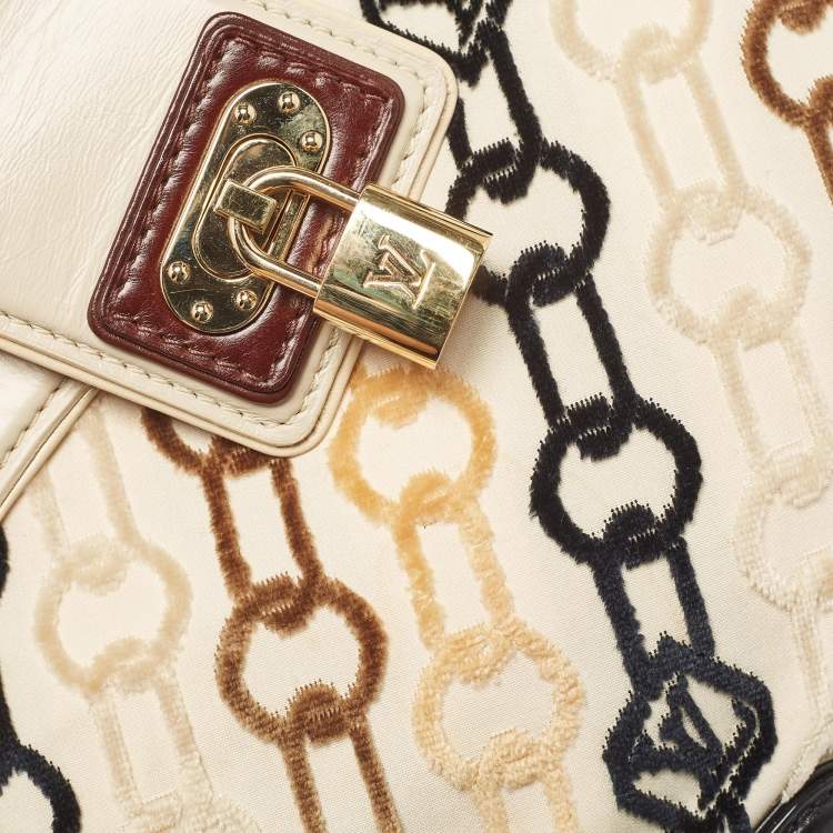 Pre Owned Louis Vuitton Black/Beige Velvet Chains Dolly Bag