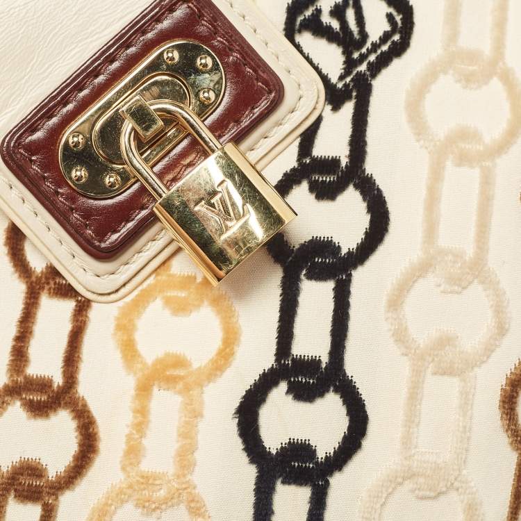 Pre Owned Louis Vuitton Black/Beige Velvet Chains Dolly Bag
