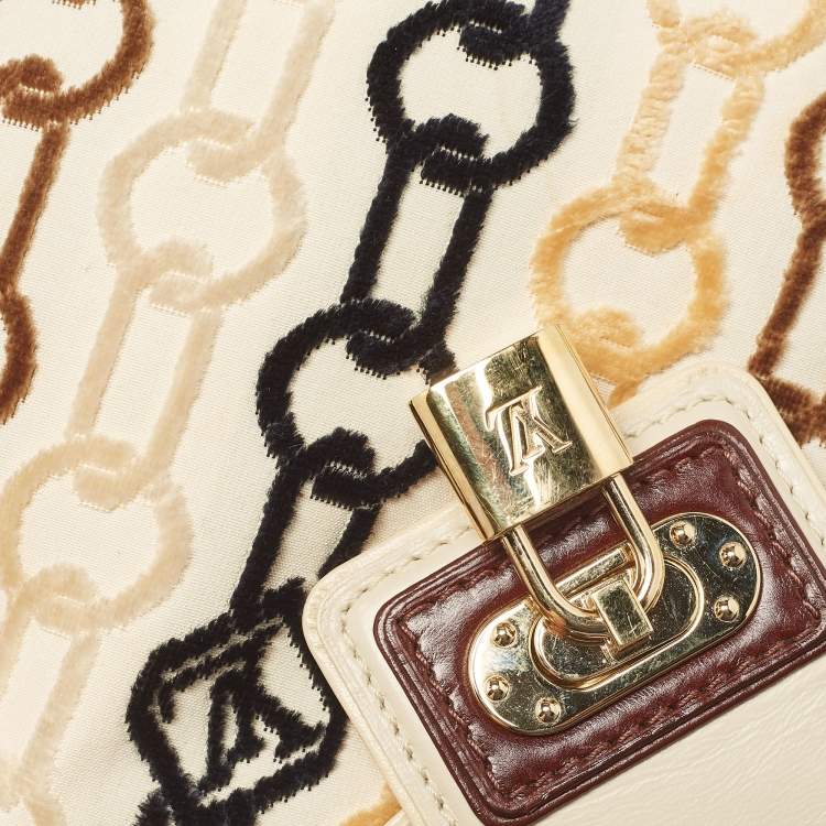 Pre Owned Louis Vuitton Black/Beige Velvet Chains Dolly Bag