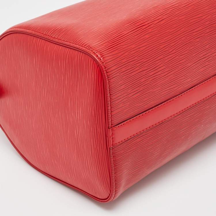 Pre Owned Louis Vuitton Red Epi Leather Speedy 30 Bag