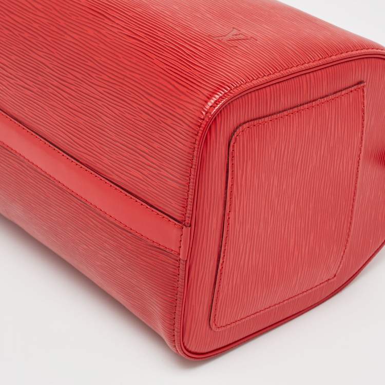 Pre Owned Louis Vuitton Red Epi Leather Speedy 30 Bag