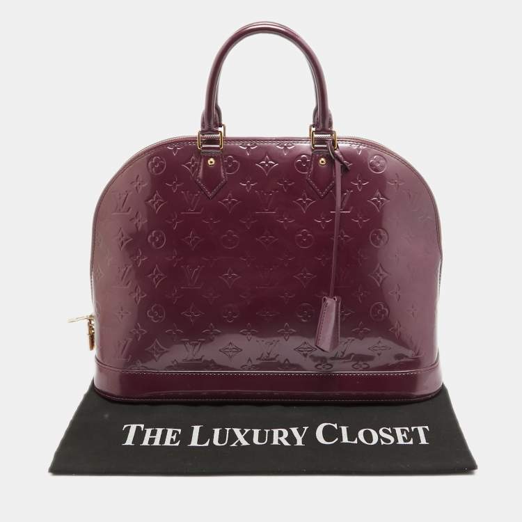 Pre Owned Louis Vuitton Violette Monogram Vernis Alma GM Bag