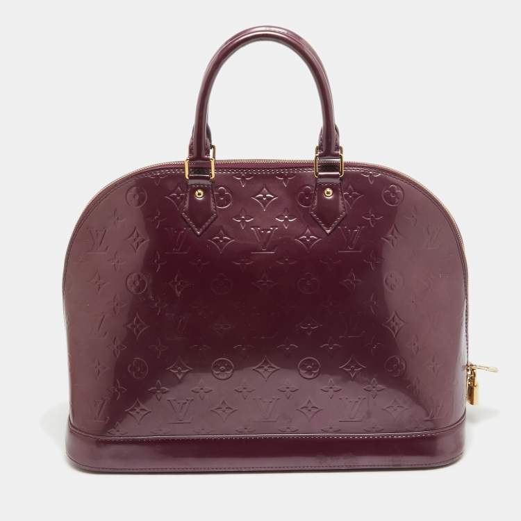 Pre Owned Louis Vuitton Violette Monogram Vernis Alma GM Bag