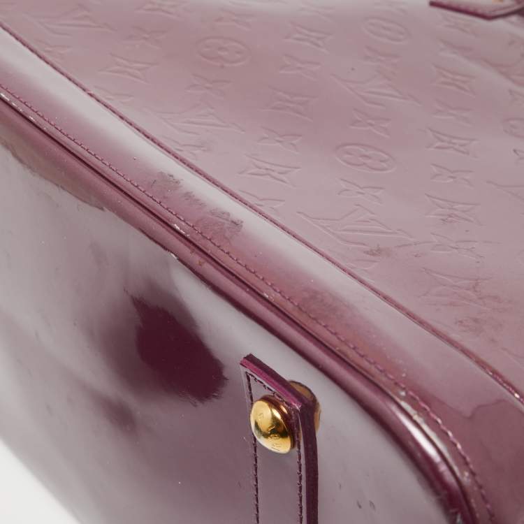 Pre Owned Louis Vuitton Violette Monogram Vernis Alma GM Bag