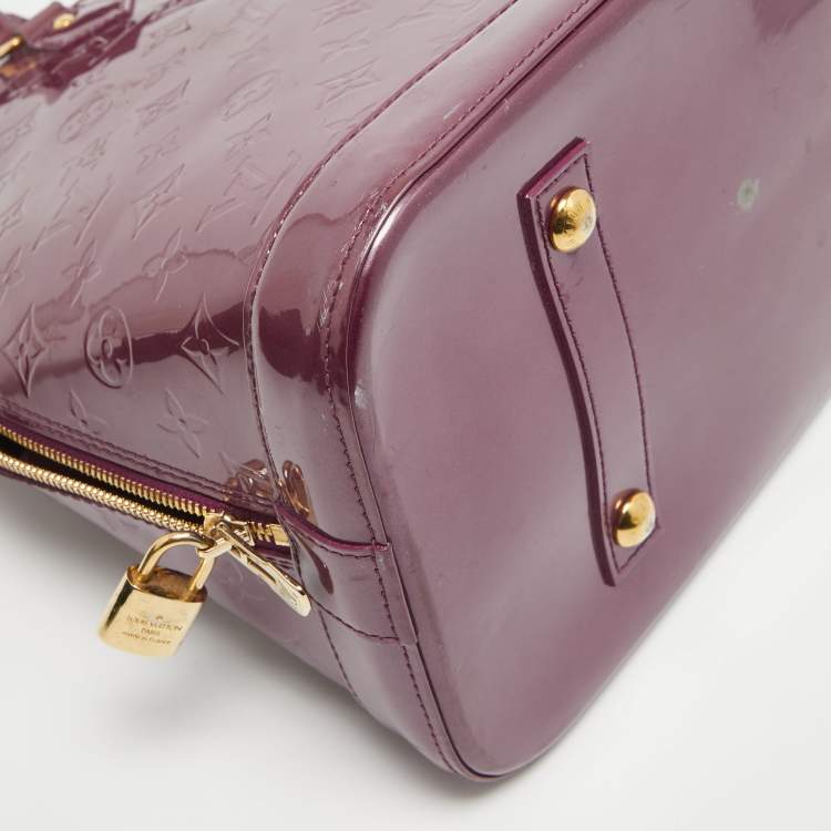 Pre Owned Louis Vuitton Violette Monogram Vernis Alma GM Bag