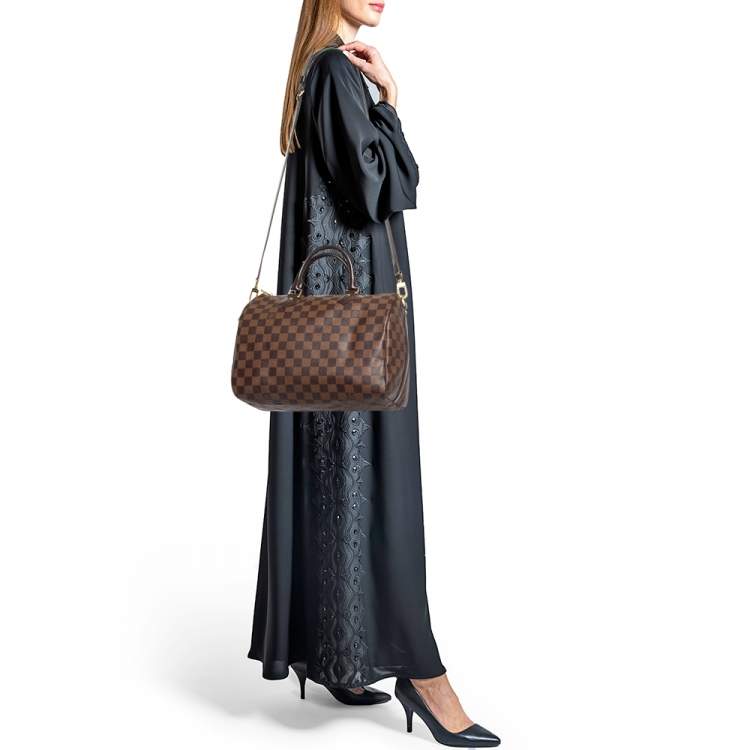 Pre Owned Louis Vuitton Damier Ebene Canvas Speedy Bandouliere 30 Bag