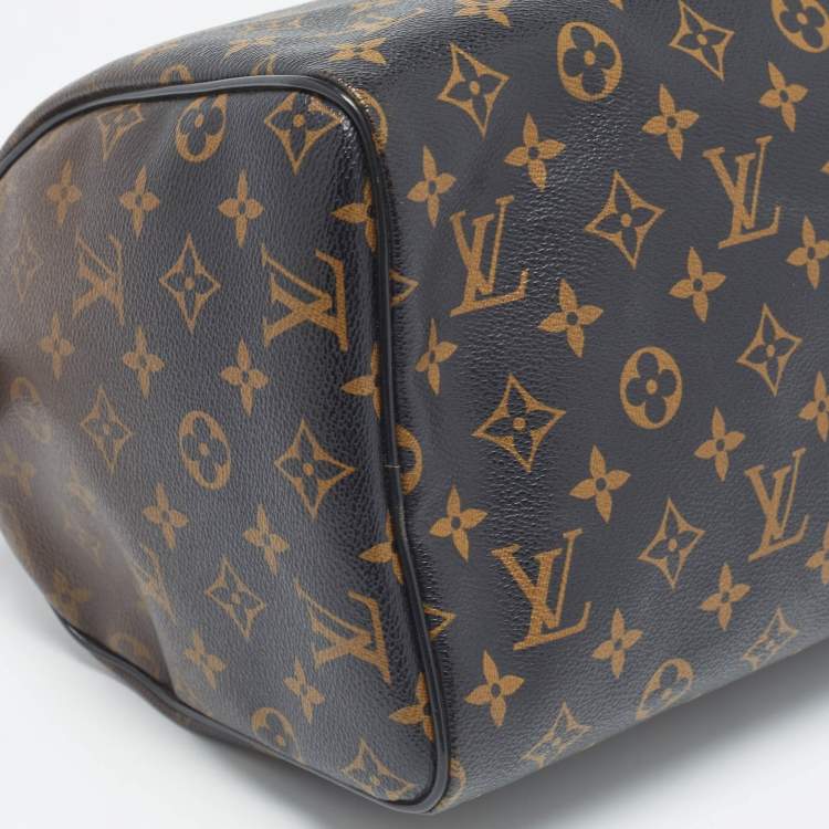 Pre Owned Louis Vuitton Noir Monogram Limited Edition Mirage Speedy 30 Bag