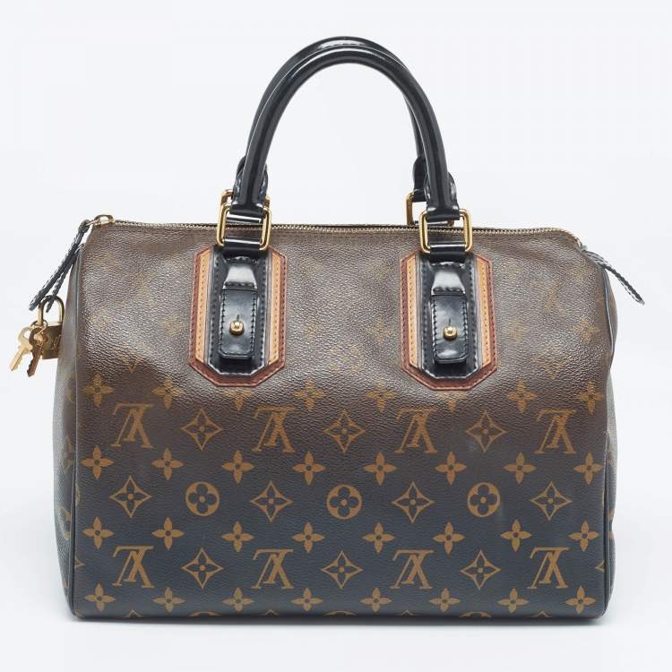 Pre Owned Louis Vuitton Noir Monogram Limited Edition Mirage Speedy 30 Bag