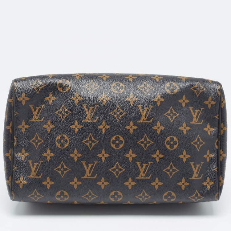 Pre Owned Louis Vuitton Noir Monogram Limited Edition Mirage Speedy 30 Bag
