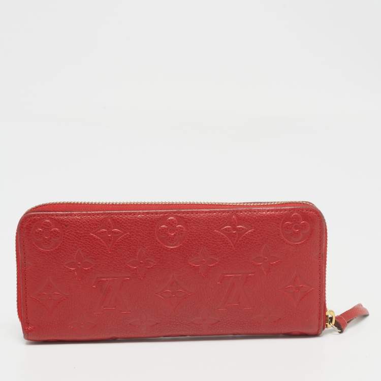 Pre Owned Louis Vuitton Cherry Monogram Empreinte Leather Clemence Wallet