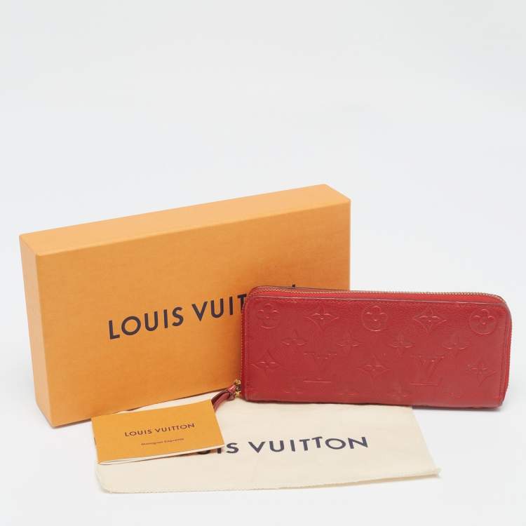 Pre Owned Louis Vuitton Cherry Monogram Empreinte Leather Clemence Wallet