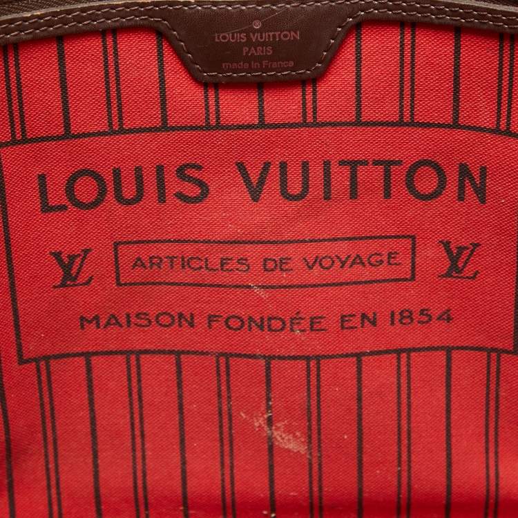 Pre Owned Louis Vuitton Damier Ebene Canvas Neverfull MM NM Bag