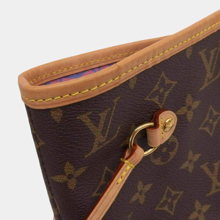 Pre Owned Louis Vuitton Brown Monogram Canvas Pumpkin Dots Neverfull MM Tote Bag