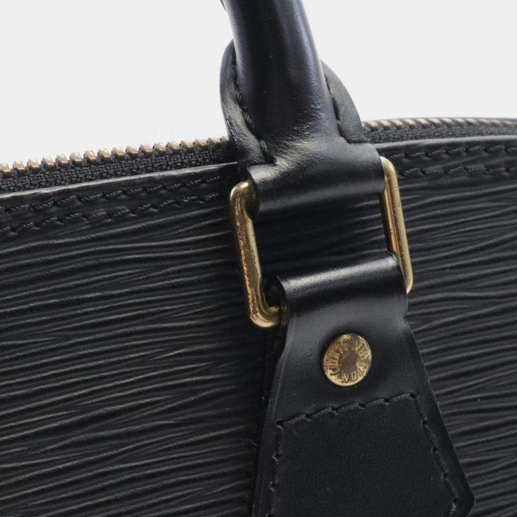 Pre Owned Louis Vuitton Black Leather PM Alma Satchel Bag