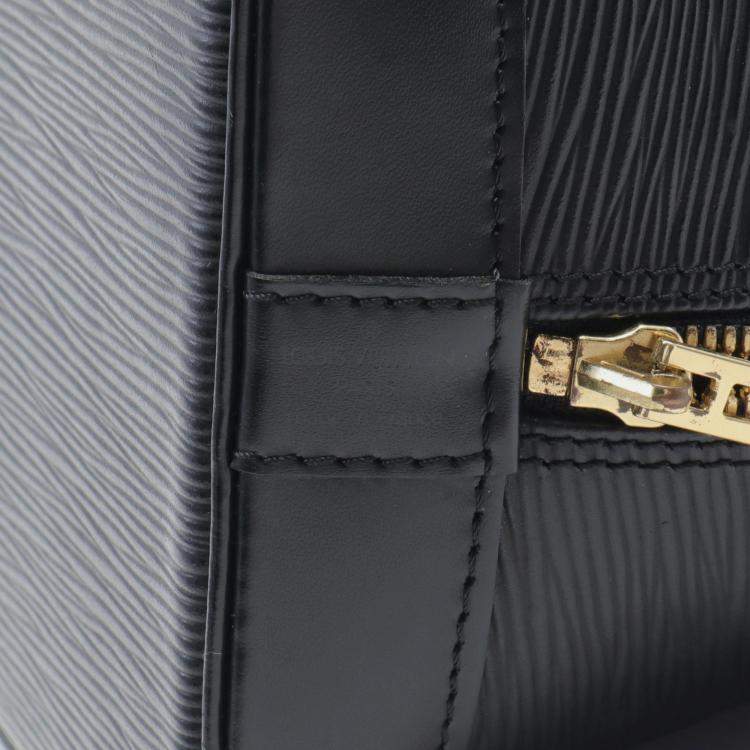 Pre Owned Louis Vuitton Black Leather PM Alma Satchel Bag