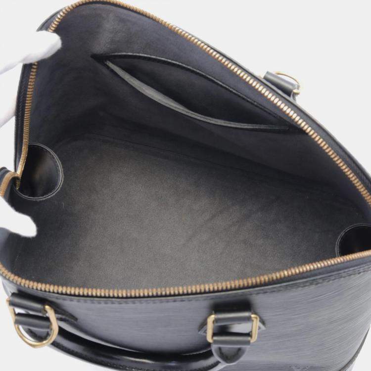 Pre Owned Louis Vuitton Black Leather PM Alma Satchel Bag