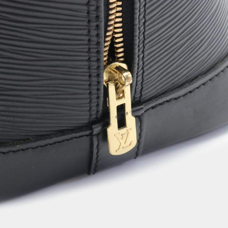 Pre Owned Louis Vuitton Black Leather PM Alma Satchel Bag