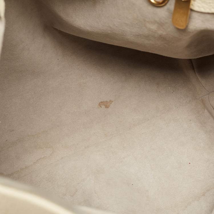 Pre Owned Louis Vuitton Lin Monogram Mahina Leather Cirrus MM Bag