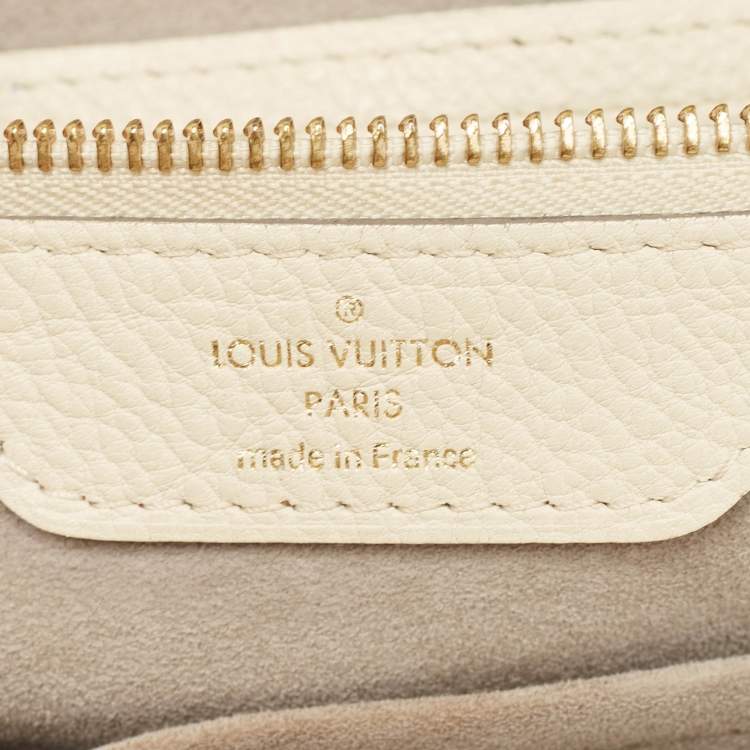 Pre Owned Louis Vuitton Lin Monogram Mahina Leather Cirrus MM Bag