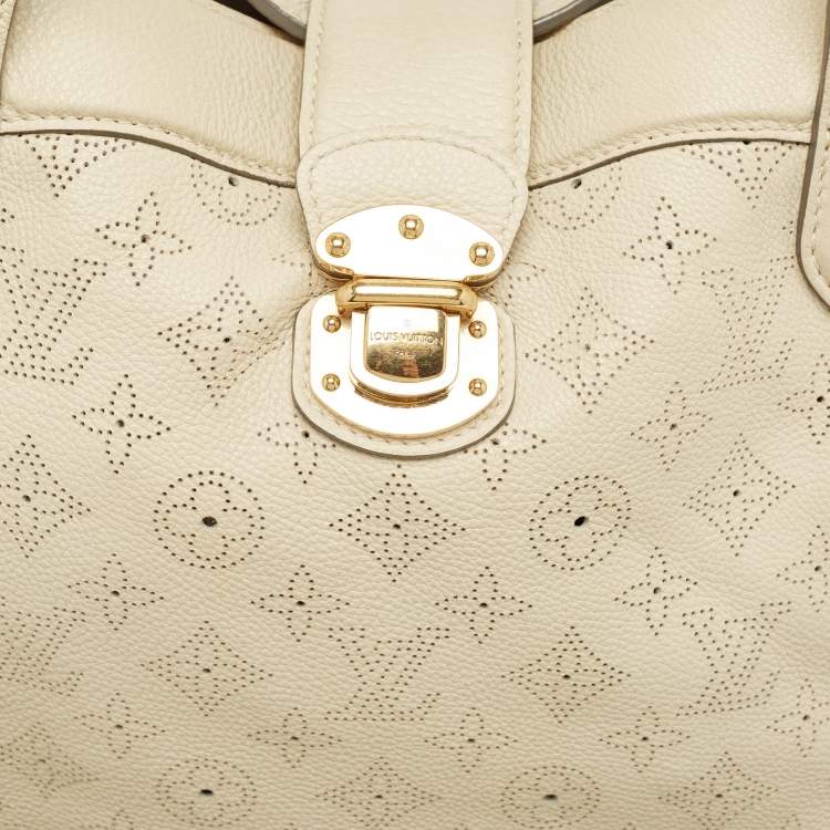 Pre Owned Louis Vuitton Lin Monogram Mahina Leather Cirrus MM Bag