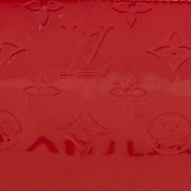 Pre Owned Louis Vuitton Pomme D’amour Monogram Vernis Zippy Wallet