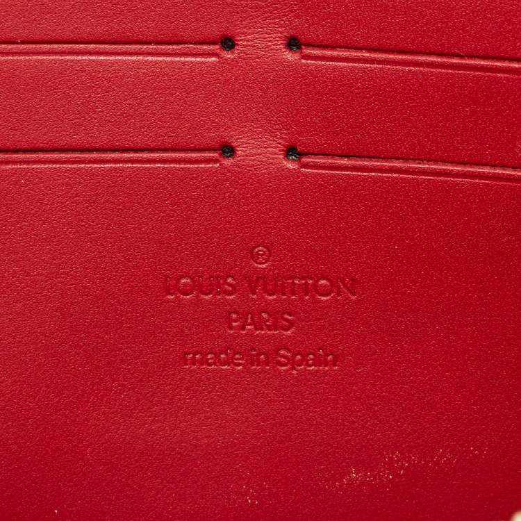 Pre Owned Louis Vuitton Pomme D’amour Monogram Vernis Zippy Wallet