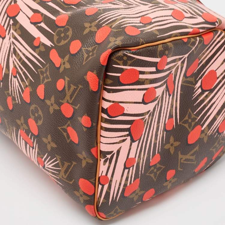 Pre Owned Louis Vuitton Monogram Canvas Limited Edition Jungle Dots Speedy 30