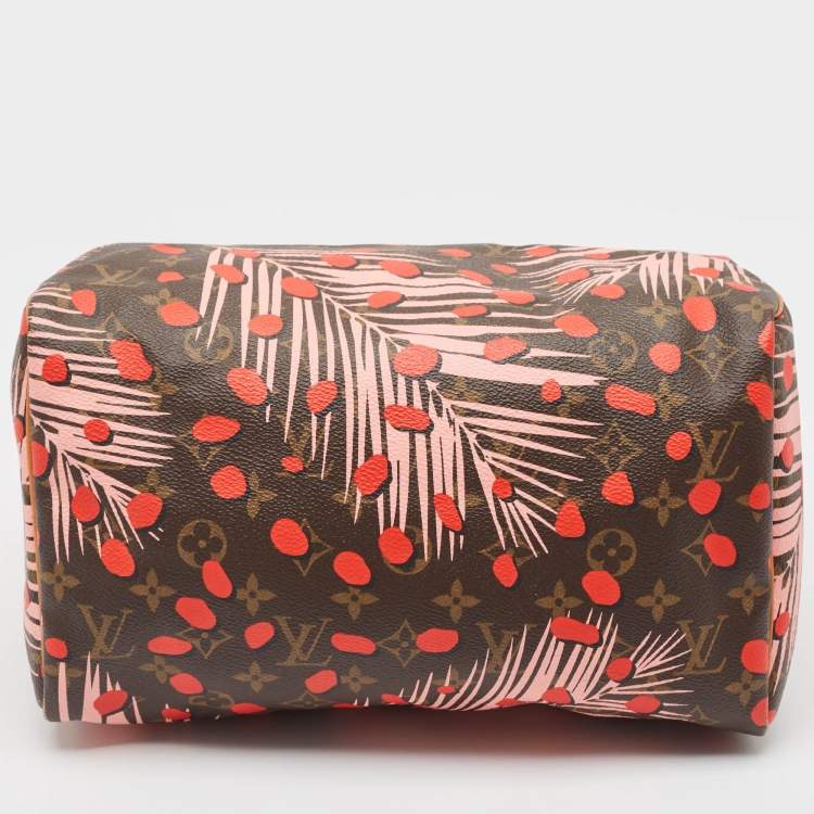 Pre Owned Louis Vuitton Monogram Canvas Limited Edition Jungle Dots Speedy 30