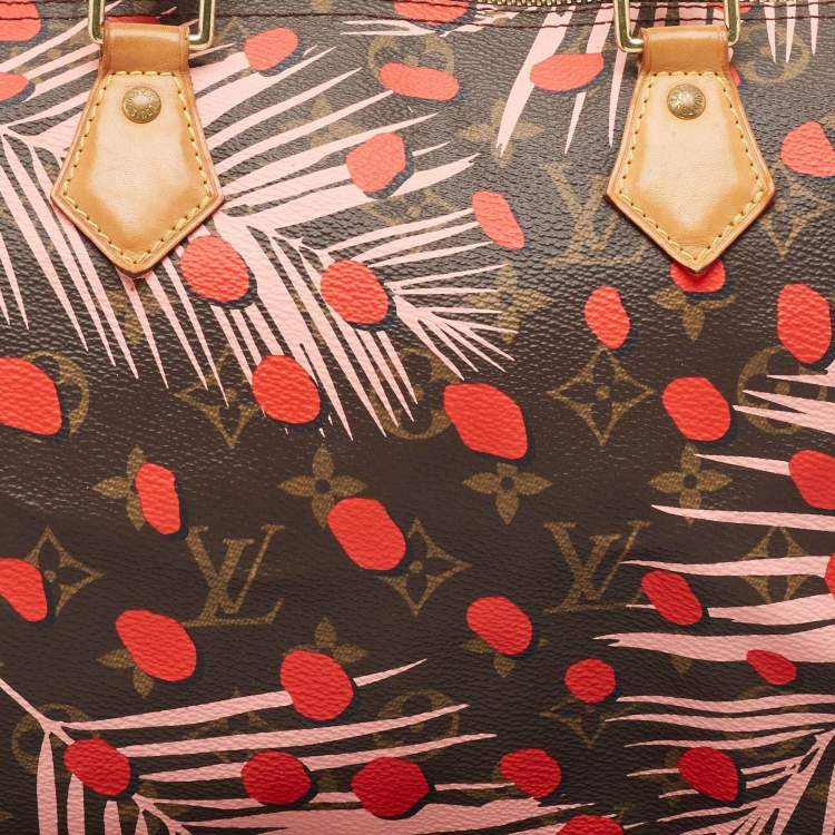 Pre Owned Louis Vuitton Monogram Canvas Limited Edition Jungle Dots Speedy 30