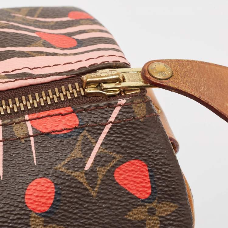 Pre Owned Louis Vuitton Monogram Canvas Limited Edition Jungle Dots Speedy 30