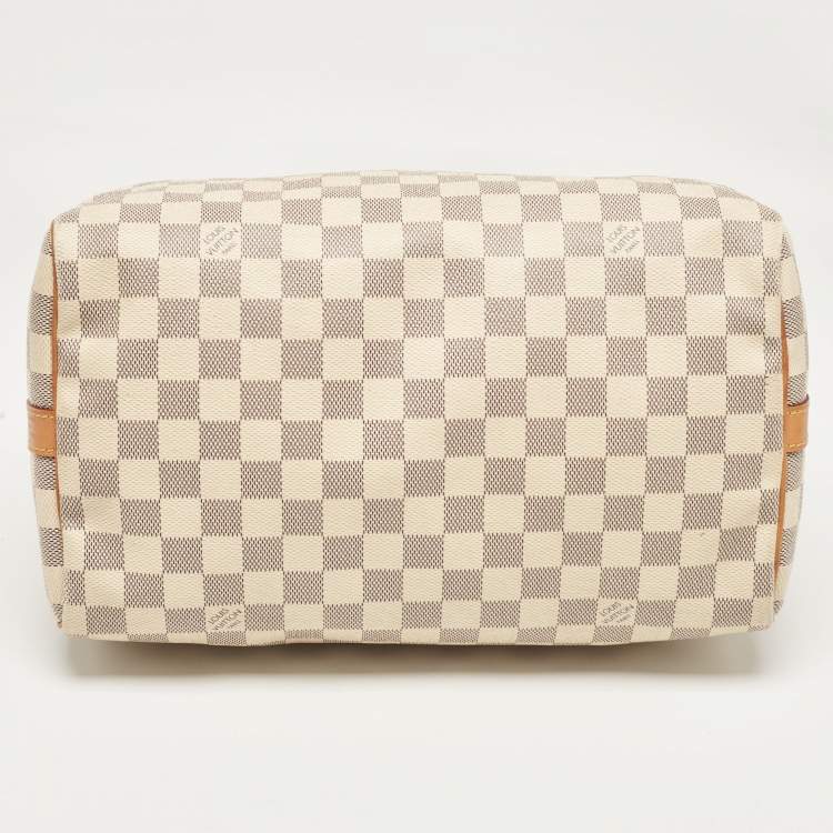 Pre Owned Louis Vuitton Damier Azure Canvas Speedy Bandouliere 30 Bag