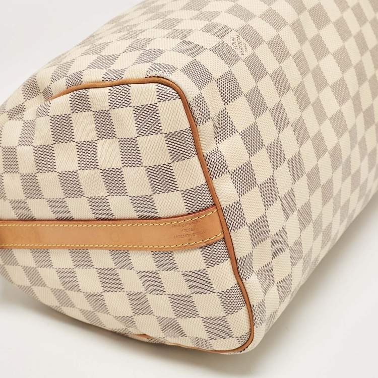 Pre Owned Louis Vuitton Damier Azure Canvas Speedy Bandouliere 30 Bag