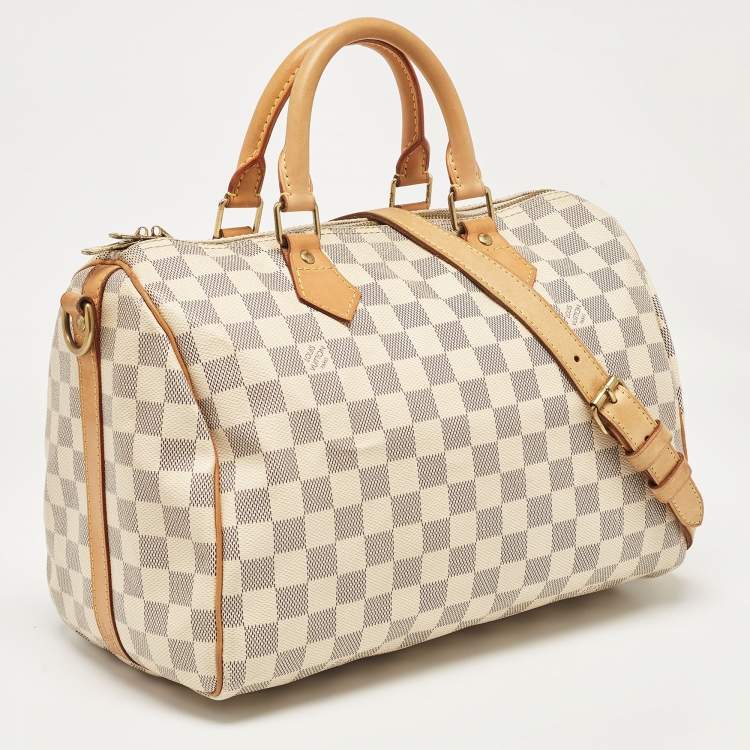 Pre Owned Louis Vuitton Damier Azure Canvas Speedy Bandouliere 30 Bag
