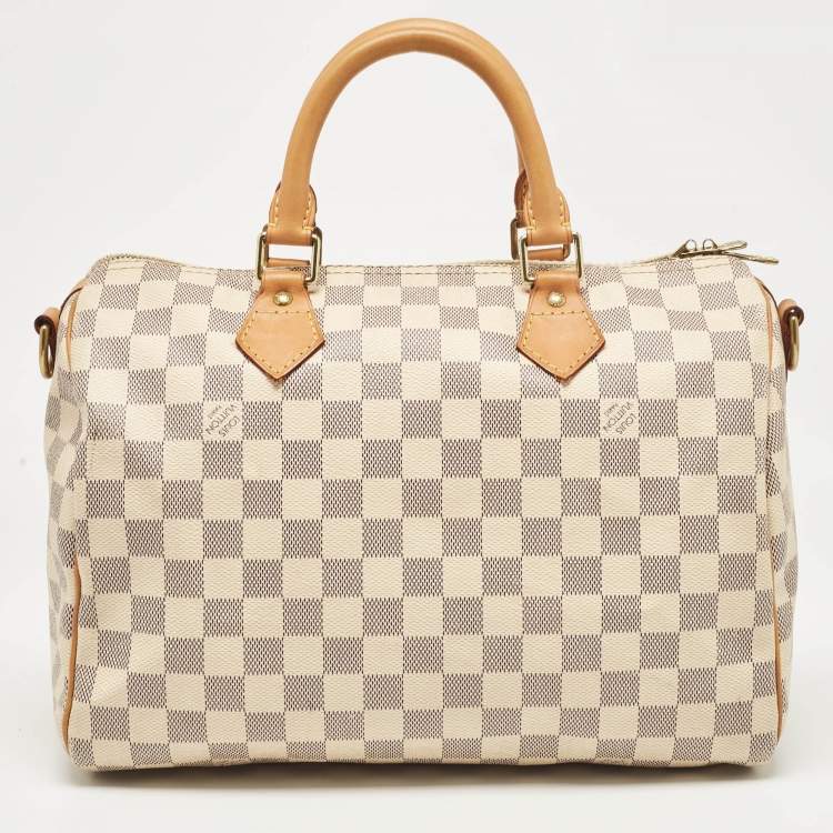 Pre Owned Louis Vuitton Damier Azure Canvas Speedy Bandouliere 30 Bag