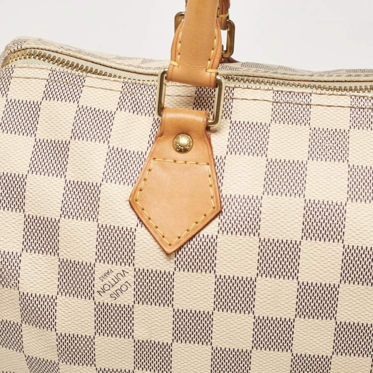 Pre Owned Louis Vuitton Damier Azure Canvas Speedy Bandouliere 30 Bag