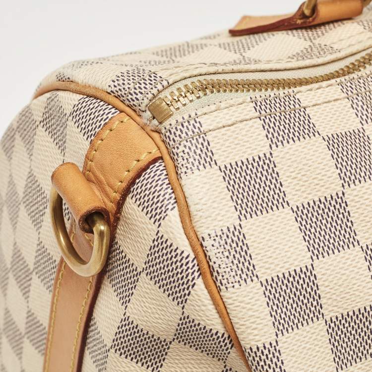 Pre Owned Louis Vuitton Damier Azure Canvas Speedy Bandouliere 30 Bag