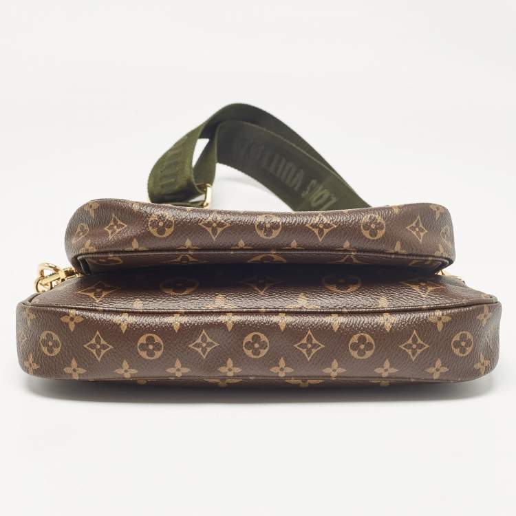 Pre Owned Louis Vuitton Khaki Monogram Canvas My LV World Tour Multi Pochette Accessoires