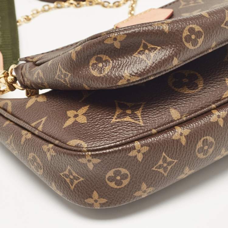Pre Owned Louis Vuitton Khaki Monogram Canvas My LV World Tour Multi Pochette Accessoires