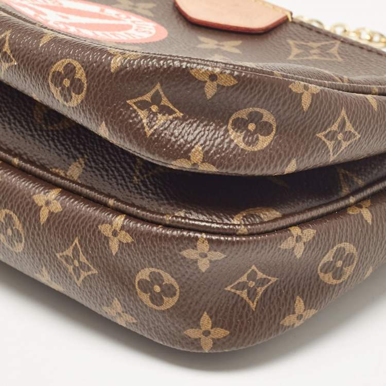 Pre Owned Louis Vuitton Khaki Monogram Canvas My LV World Tour Multi Pochette Accessoires