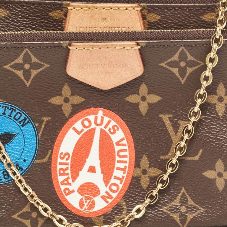 Pre Owned Louis Vuitton Khaki Monogram Canvas My LV World Tour Multi Pochette Accessoires