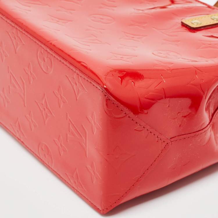 Pre Owned Louis Vuitton Red Monogram Vernis Reade PM Bag