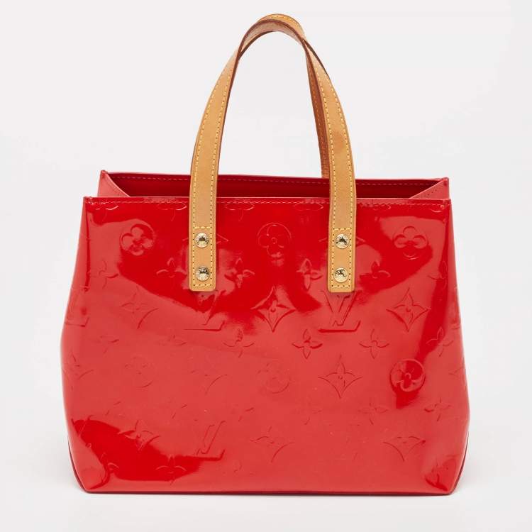 Pre Owned Louis Vuitton Red Monogram Vernis Reade PM Bag