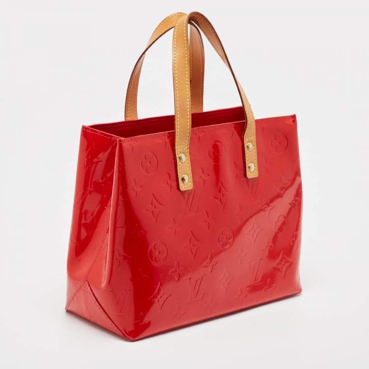 Pre Owned Louis Vuitton Red Monogram Vernis Reade PM Bag