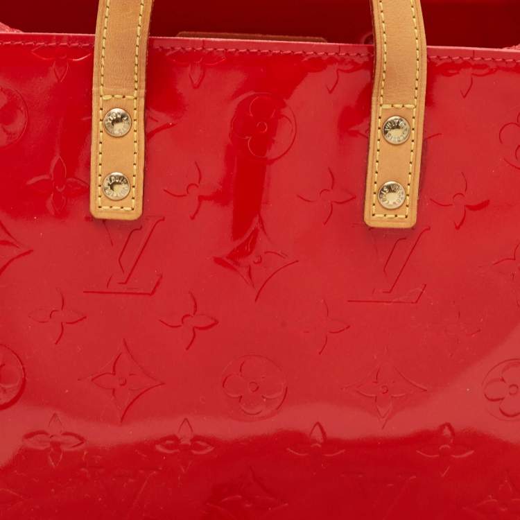 Pre Owned Louis Vuitton Red Monogram Vernis Reade PM Bag