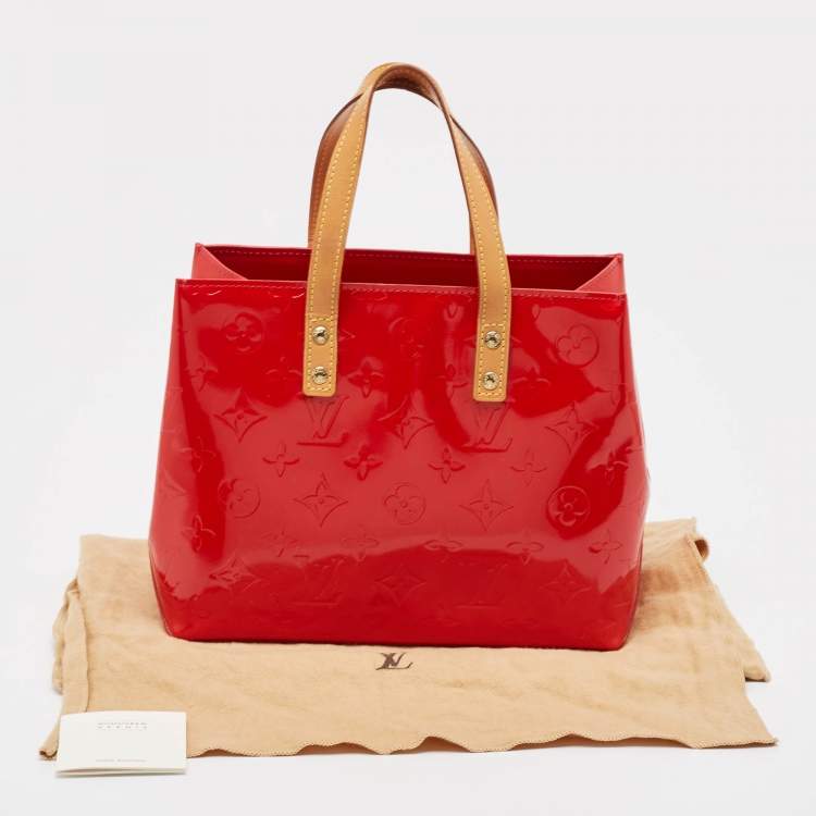 Pre Owned Louis Vuitton Red Monogram Vernis Reade PM Bag