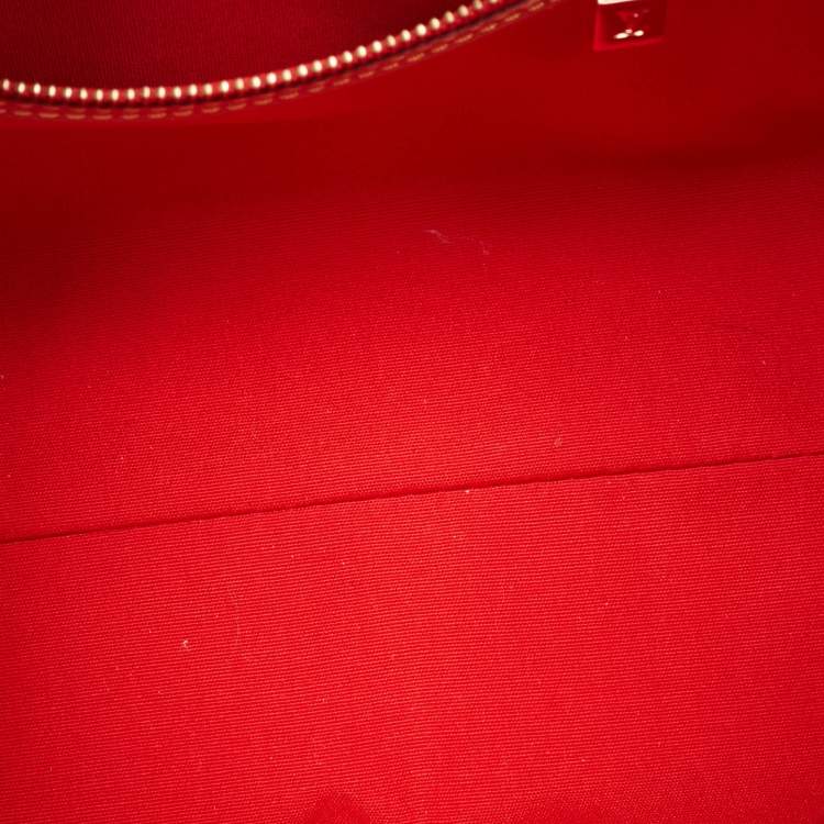 Pre Owned Louis Vuitton Red Monogram Vernis Reade PM Bag