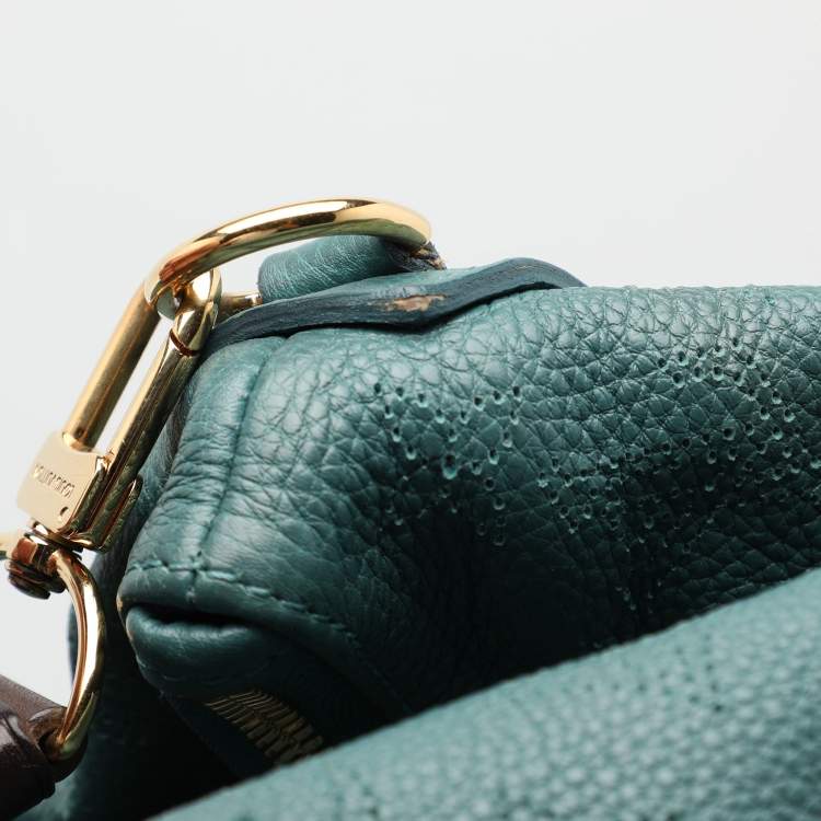 Pre Owned Louis Vuitton Turquoise Monogram Mahina Leather Selene GM Bag