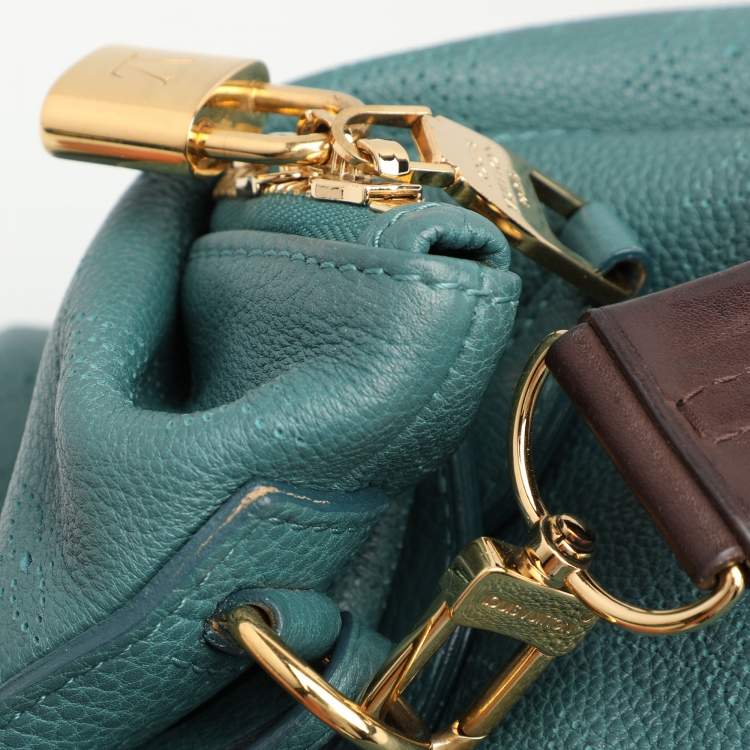 Pre Owned Louis Vuitton Turquoise Monogram Mahina Leather Selene GM Bag
