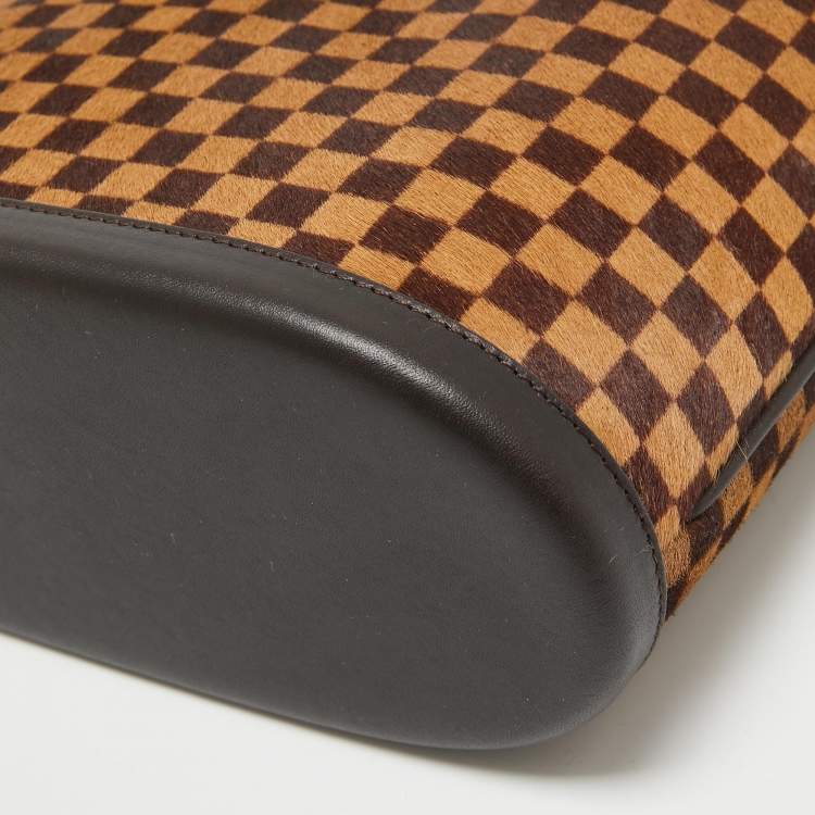 Pre Owned Louis Vuitton Damier Ebene Sauvage Calfhair Impala Bag